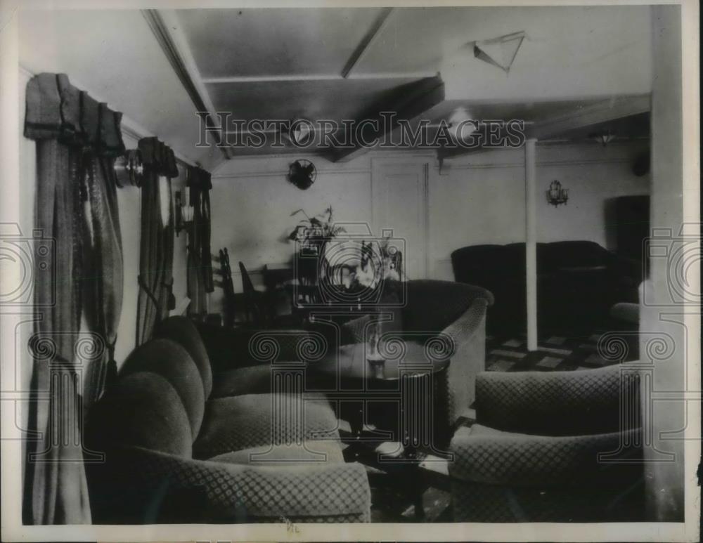 1934 Press Photo Room on Export Liner Exilona Where Samuel Insull Will Return US - Historic Images