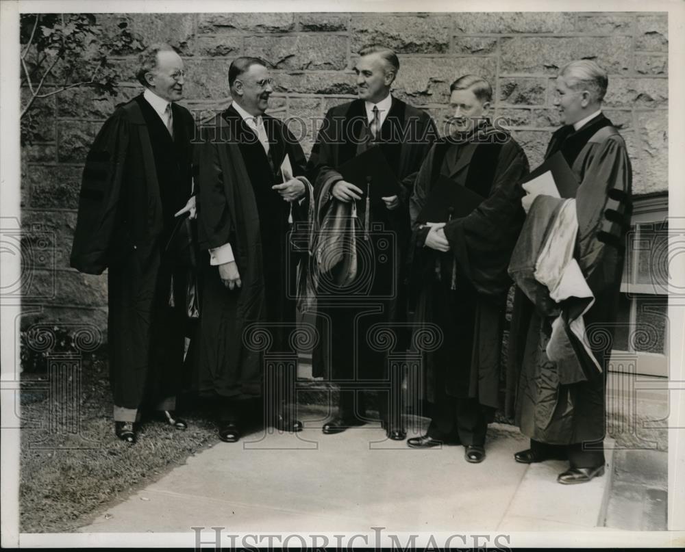 1935 Press Photo Villanova, MF Doyle,TJ Courtney,Rev EV Stanford, Rev Ambrose - Historic Images