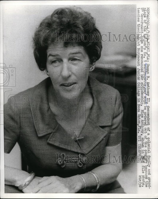 1969 Press Photo Susan B. Anthony II, a teacher. - Historic Images