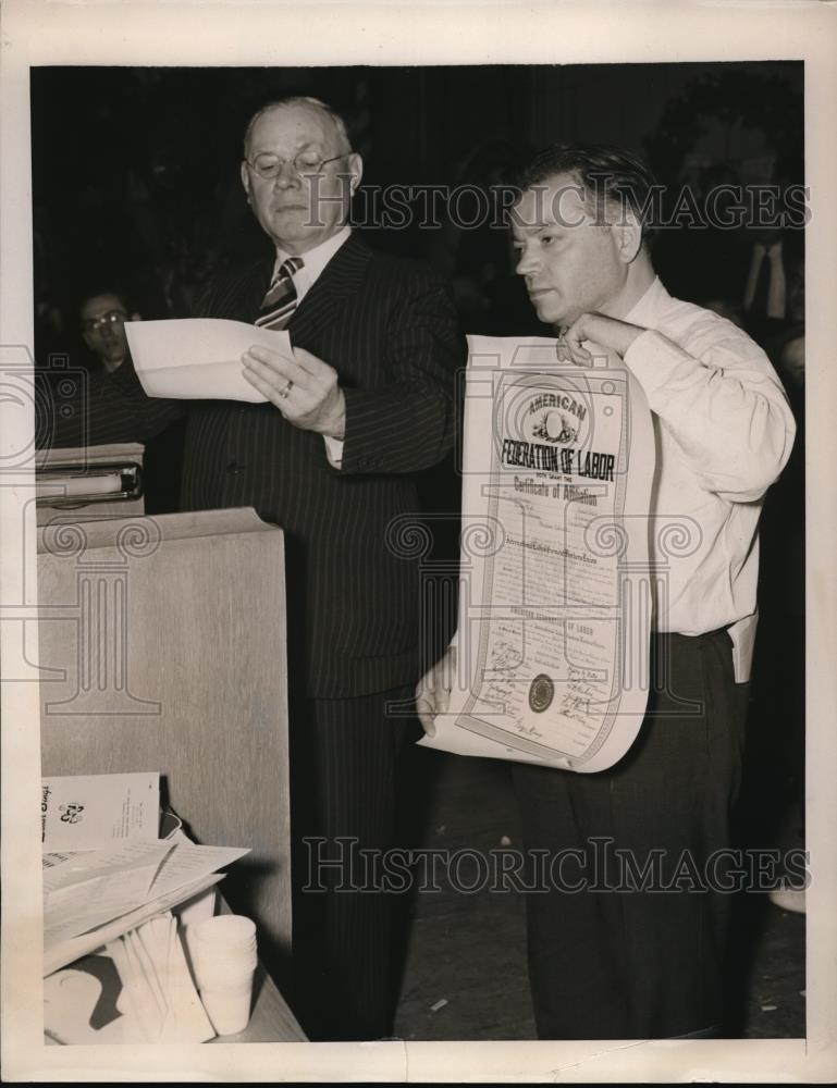 1940 Press Photo Ladies Garmet Union Head Dubinsky With AFL Prez Will Green - Historic Images