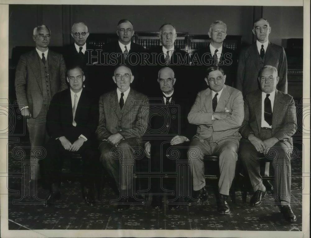 1933 Press Photo U.S. Interstate Commission Joseph B. Eastman, Balthasar H. - Historic Images