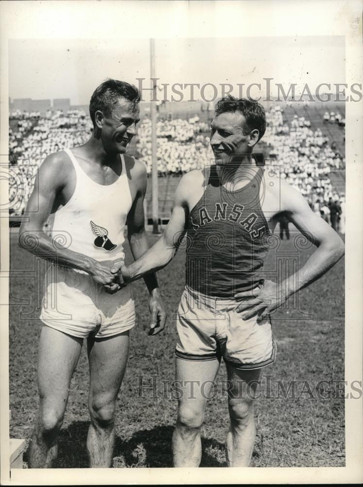 1934 Press Photo Glenn Cunningham, Gene Venzke National A.A.U. Meet - nes15093 - Historic Images