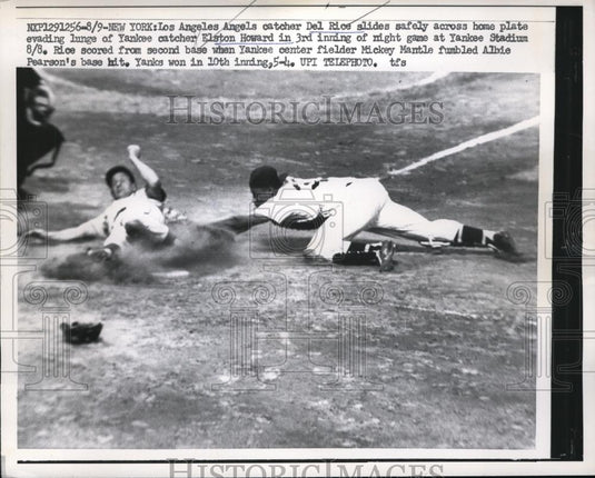 1961 Press Photo New York Los Angeles Angels Del Rice Elston Howard - nes14007 - Historic Images