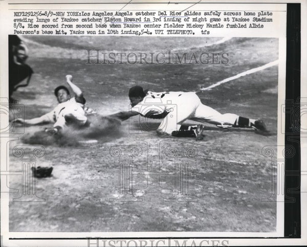 1961 Press Photo New York Los Angeles Angels Del Rice Elston Howard ...