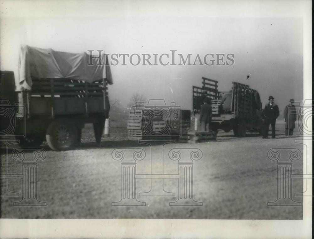 1932 Press Photo Turkeys Transferred From Kentucky to Indiana Truck - Historic Images