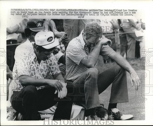 1973 Press Photo Phila Golf Classic, Tom Weiskoph & Lee Trevino - nes11628 - Historic Images