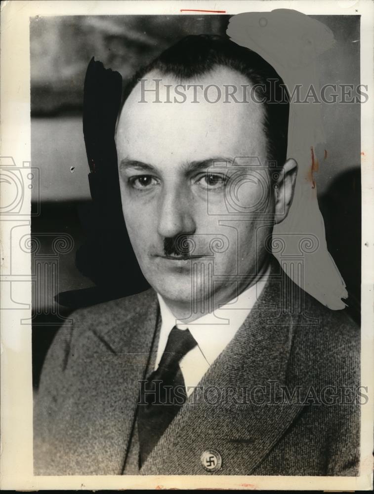 1933 Press Photo Dogobert Dufrr, Editor of Der Angriff, Chief of Press Relations - Historic Images