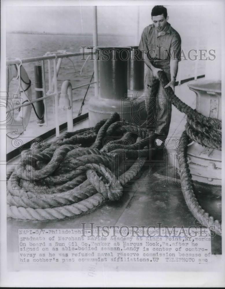 1955 Press Photo A graduate of Merchant Marine Academy at Kings point, NY. - Historic Images