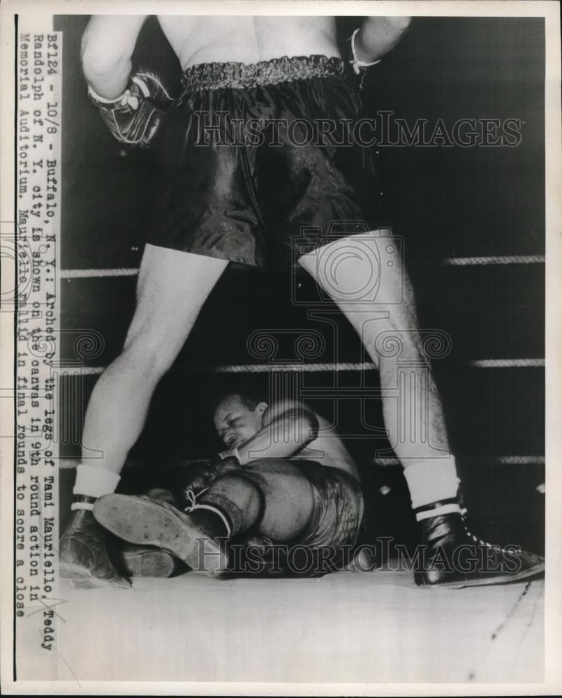 1947 Press Photo Tami Mauriello beats Teddy Randolph - nes11874 - Historic Images