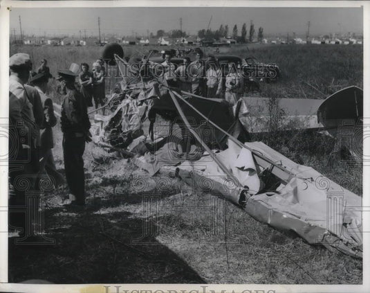 1941 Press Photo Culver City, Cal. Roy Hawthorne & Lloyd Miller killed plane - Historic Images