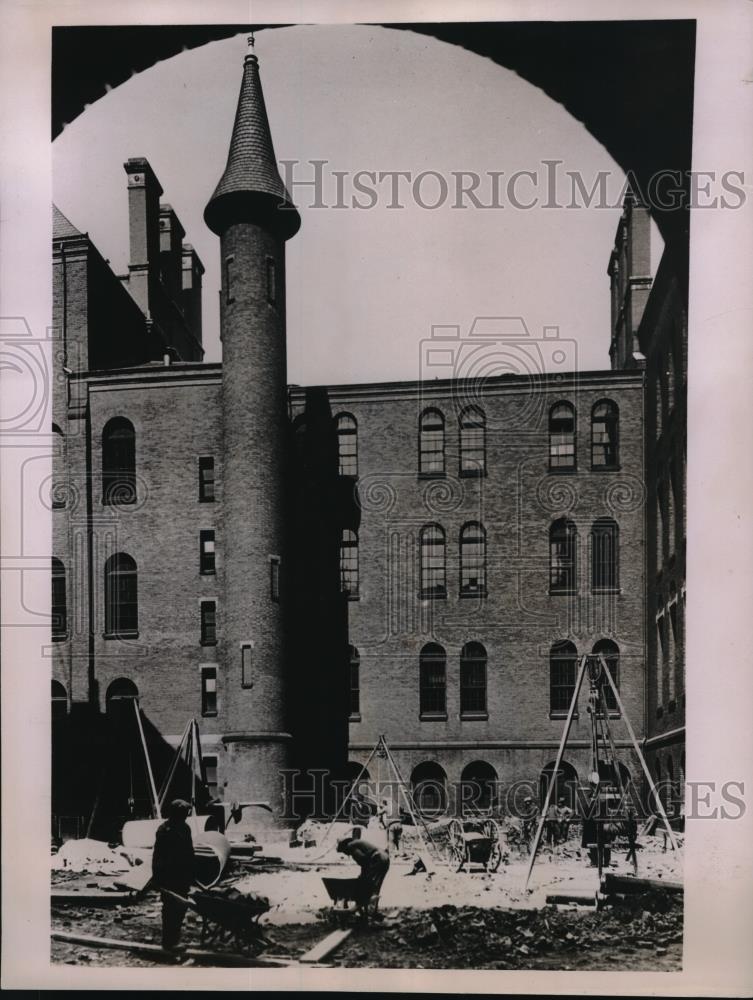 1936 Press Photo Boston English High School Being Reconstructed - Historic Images