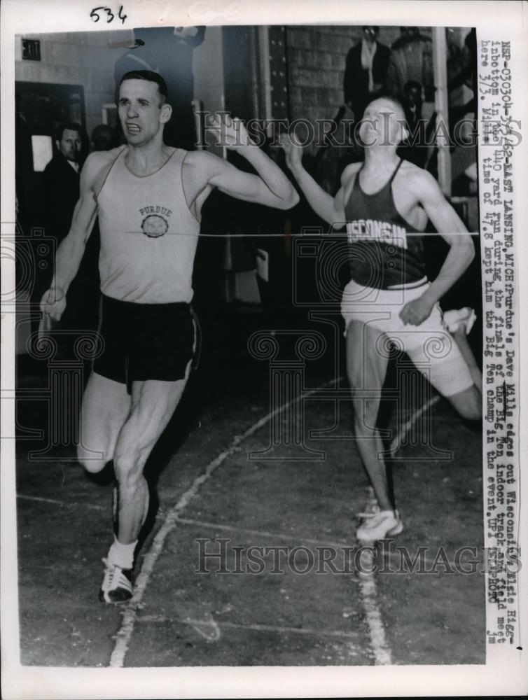 1962 Press Photo Dave Mills of Purdue&#39;s won the Big Ten Indoor Track &amp; Field. - Historic Images