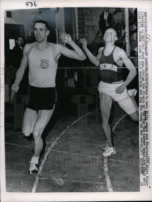 1962 Press Photo Dave Mills of Purdue's won the Big Ten Indoor Track & Field. - Historic Images