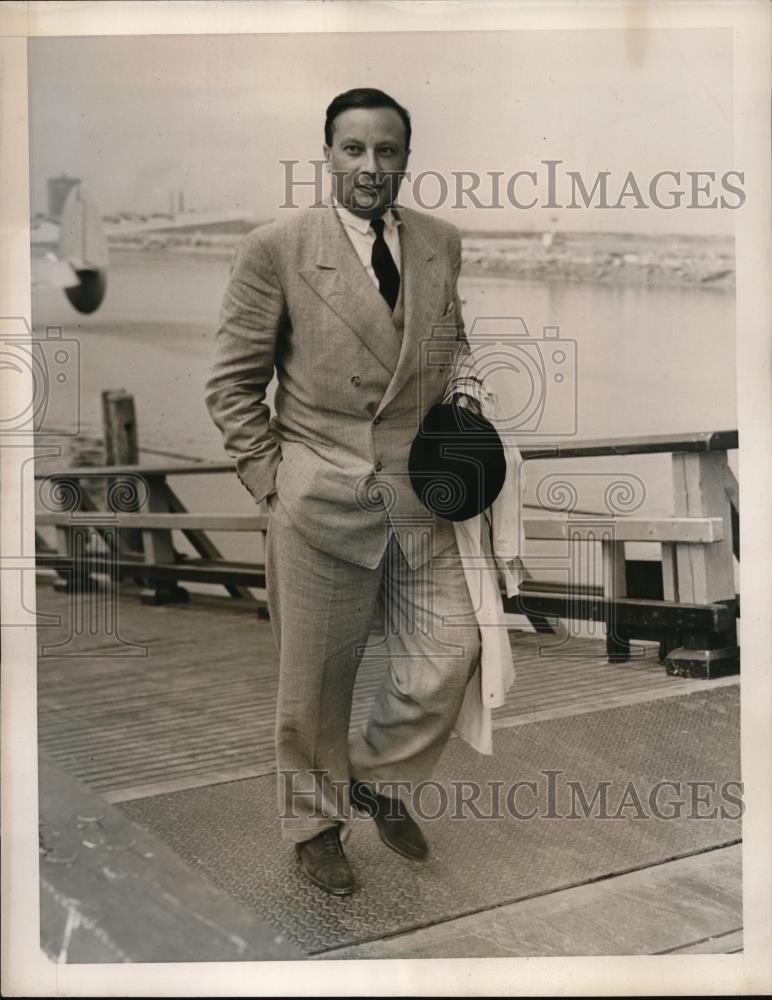 1940 Press Photo Jean Boncour on his way to Washington for Press Attache - Historic Images