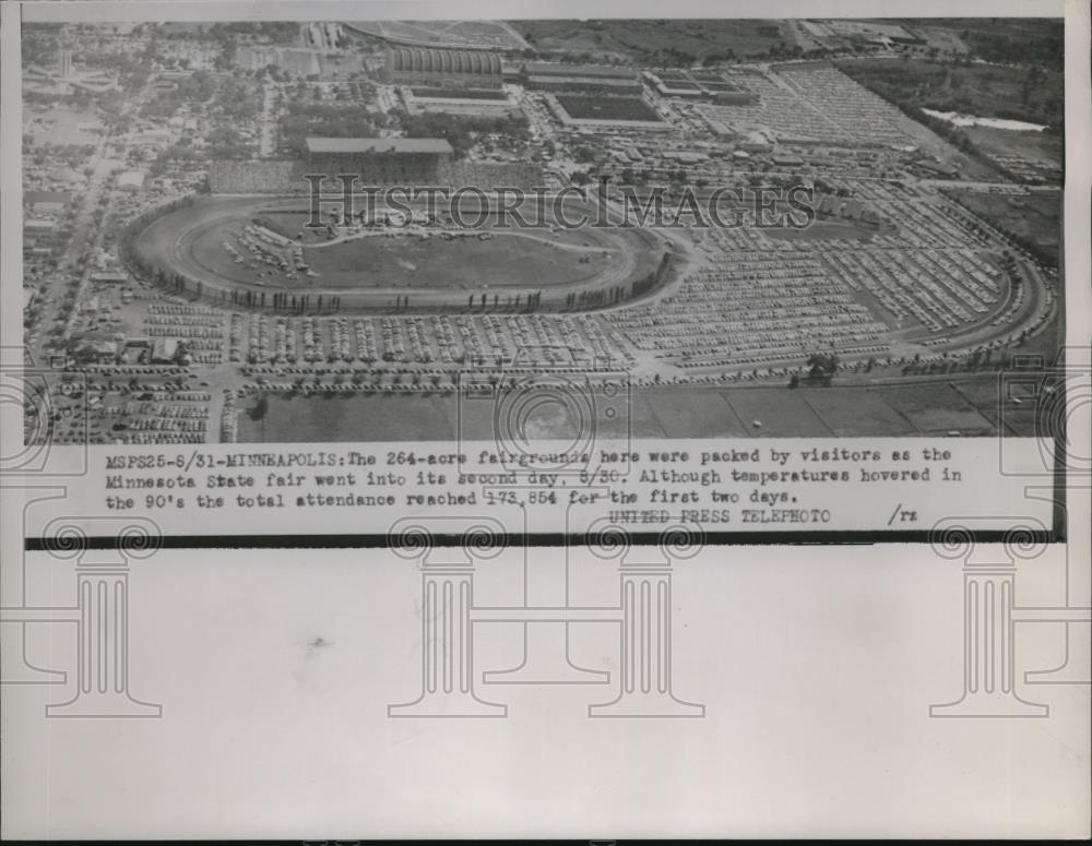 1953 Press Photo Minneapolis, MN aerial view of State Fair grounds - Historic Images