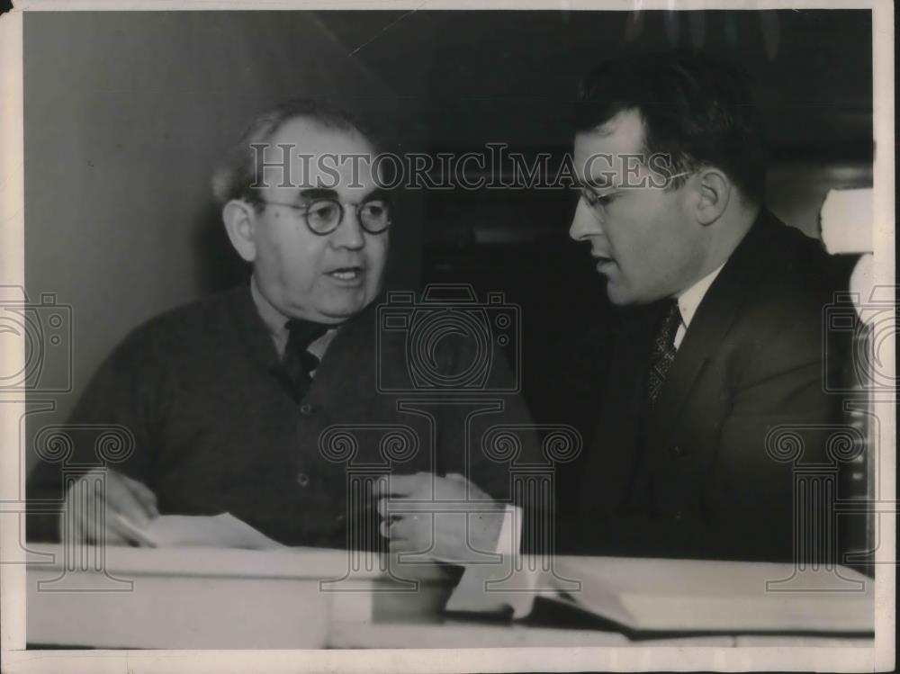 1937 Press Photo Tom Mooney &amp; Geo T Davis at court in Calif - Historic Images