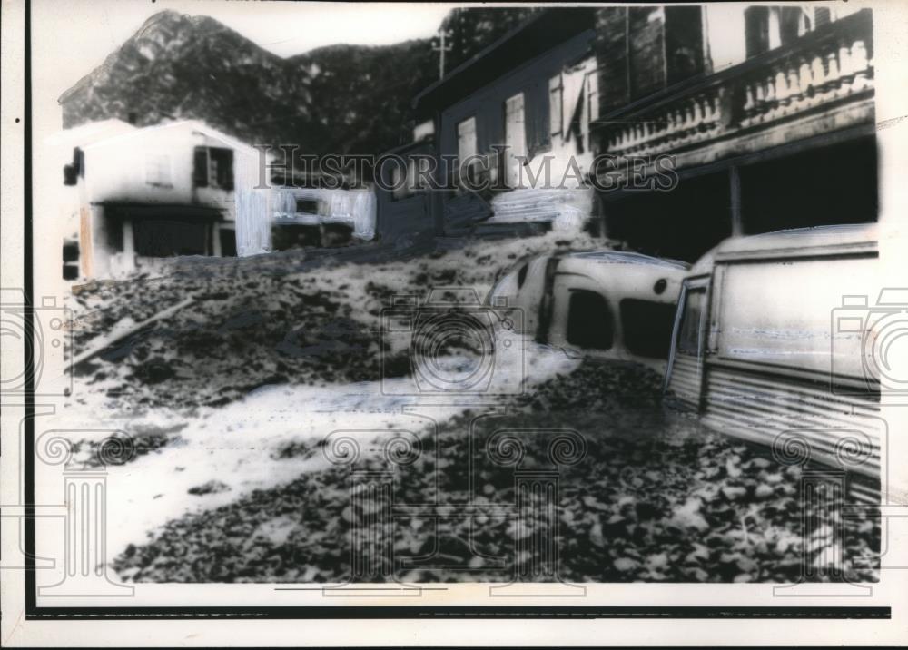 1963 Press Photo Nice, France village Plan du Var buried by a landslide - Historic Images