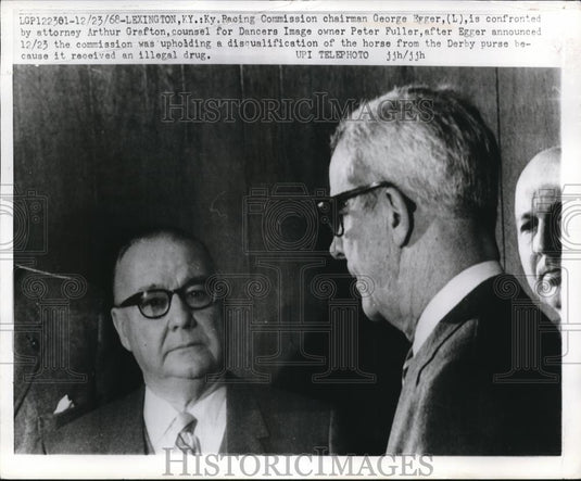 1968 Press Photo Lexington, KY Racing Comm, chair Geo Egger & atty A Grafton - Historic Images