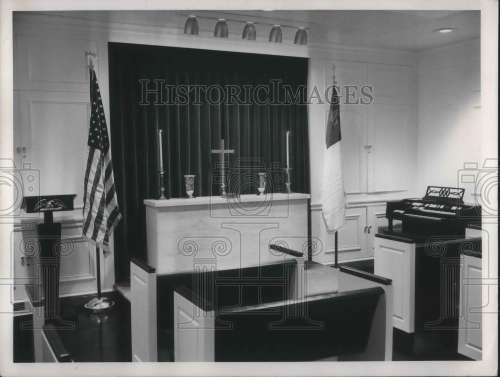 1961 Press Photo chapel inside Margaret Wagner Nursing Home in Cleveland - Historic Images