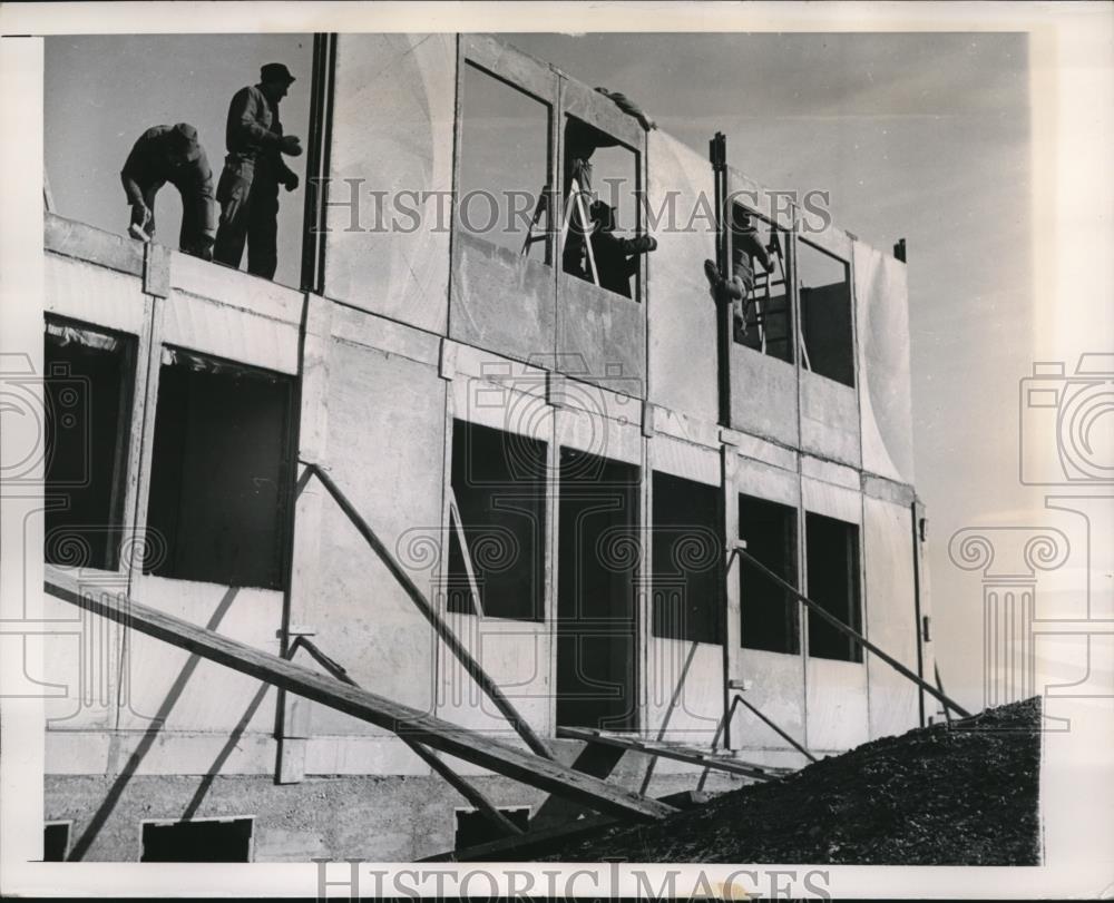 1949 Press Photo Munich Willi Messerschmitt building houses - Historic Images