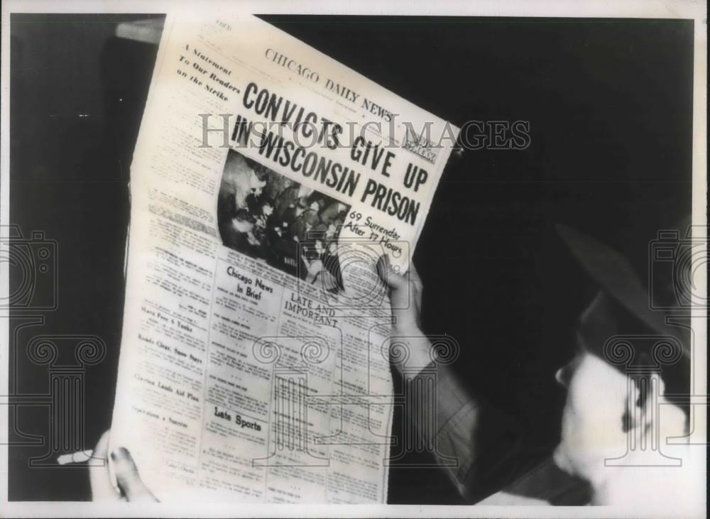 1947 Press Photo Chicago Daily News paper typewritten - Historic Images