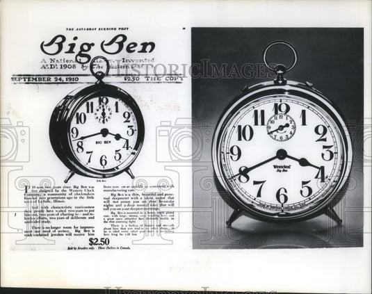 1969 Press Photo Original Big Ben alarm clock first made in 1910 - Historic Images
