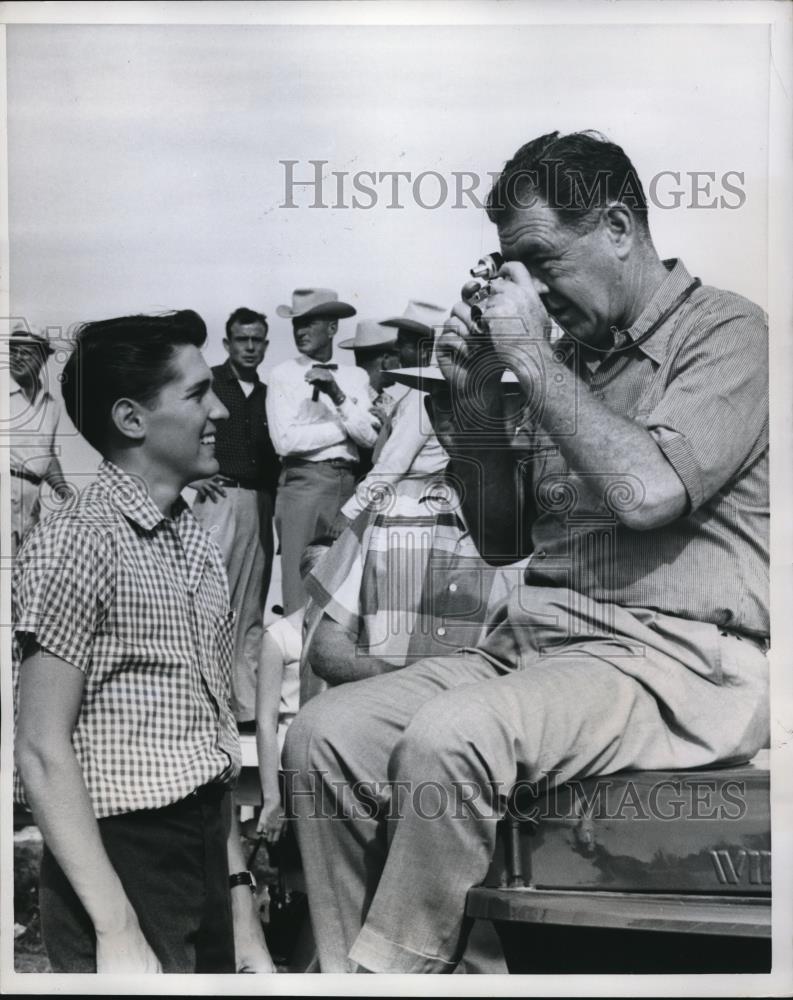 1958 Press Photo James D Norris, pres of Intl Boxing Club &amp; Jerry Truman - Historic Images