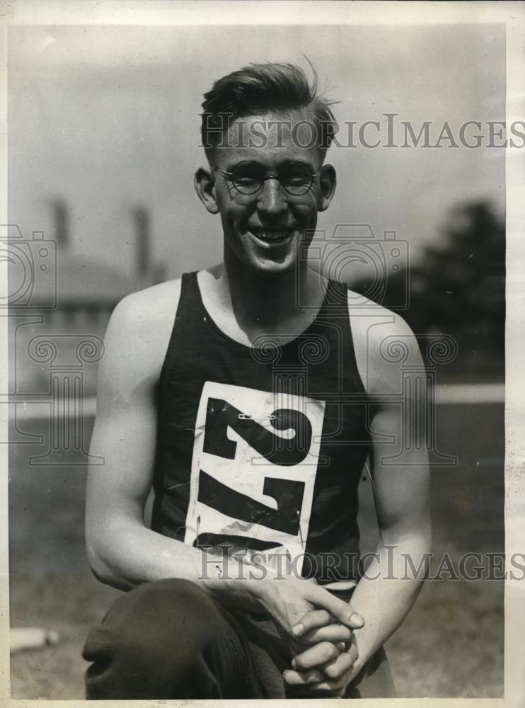 1928 Press Photo E Monte Wells Dartmouth track captain - nes19467 - Historic Images