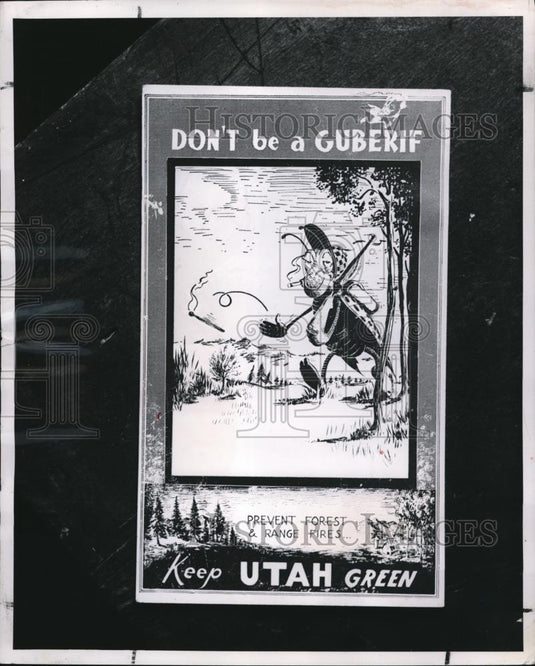 1958 Press Photo Poster of Don't be a Guberif should say firebug - Historic Images