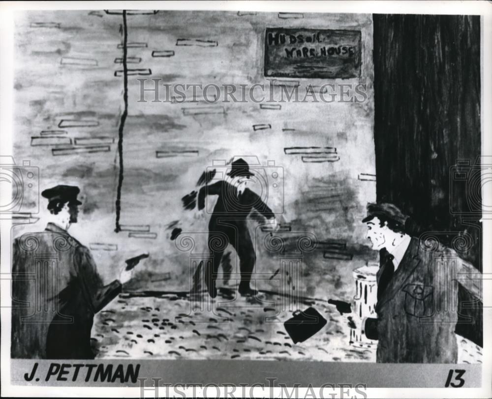 1961 Press Photo English Child Artist, J. Pettman&#39;s &quot;Conception of America&quot;. - Historic Images