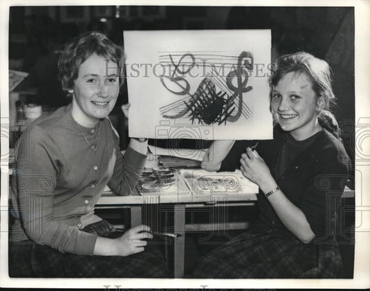 1959 Press Photo Stockholm Sweden Music Painting Class - Historic Images