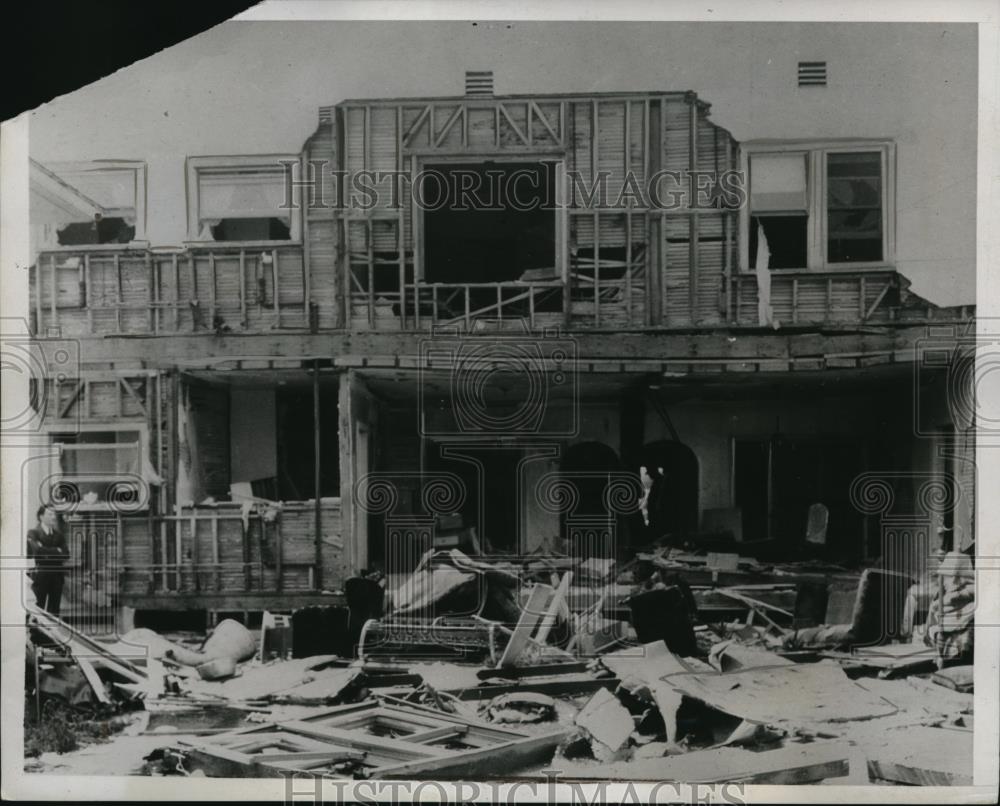 1934 Press Photo Gas explosion destroys many blocks in LA Calif - Historic Images