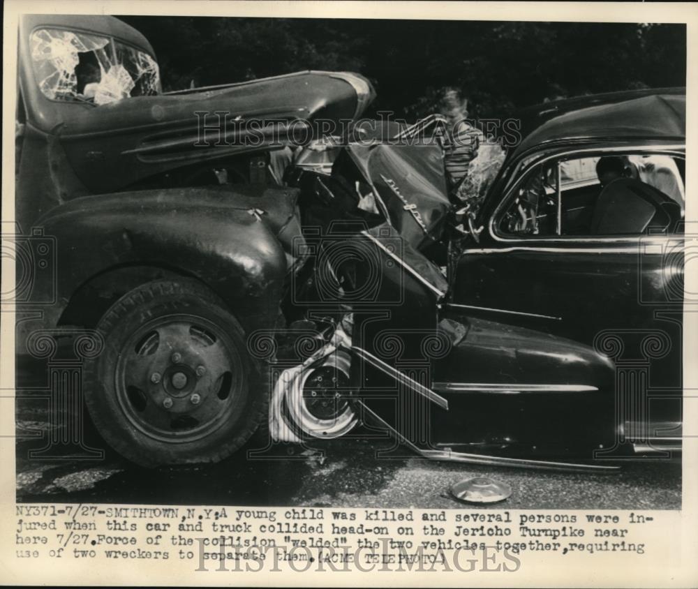 1948 Press Photo Smithtown N Y Young child killed andseveral injured - nec92808 - Historic Images