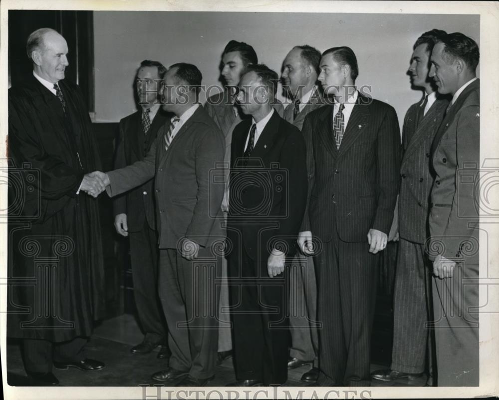 1946 Press Photo Judge Wilkin , T Kruh, S Konieogho,M Havior,A Sakaly - Historic Images