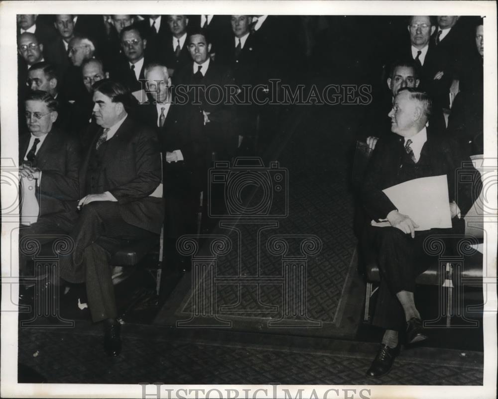 1939 Press Photo John Lewis United Mine Workers President Tom Green - Historic Images