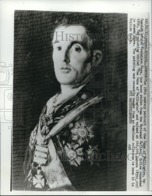 1961 Press Photo 18th century portrait of Duke of Wellington - Historic Images