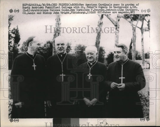 1969 Press Photo Rome new US cardinals, T Cooke, JF Dearden, J Carberry - Historic Images