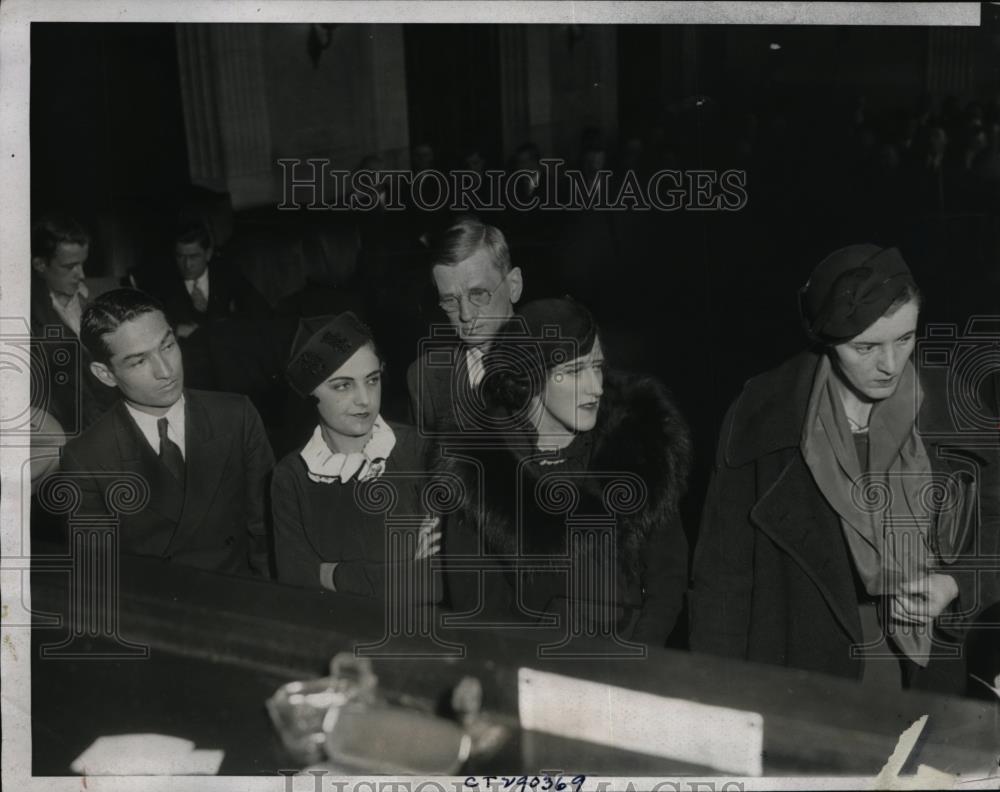 1935 Press Photo Joseph Love, Viola, Ella &amp; Rita Love &amp; Pros Patrick Daniher - Historic Images