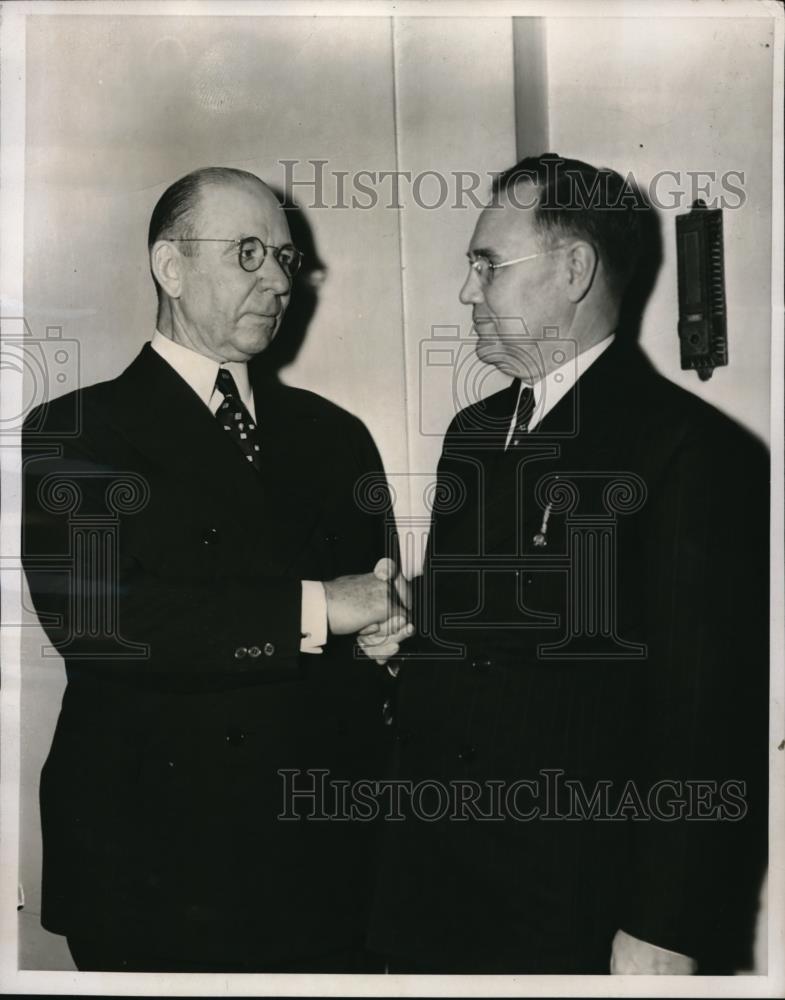 1938 Press Photo Daniel Jacklind of San Francisco &amp; Roland Allen pres of Amer. I - Historic Images