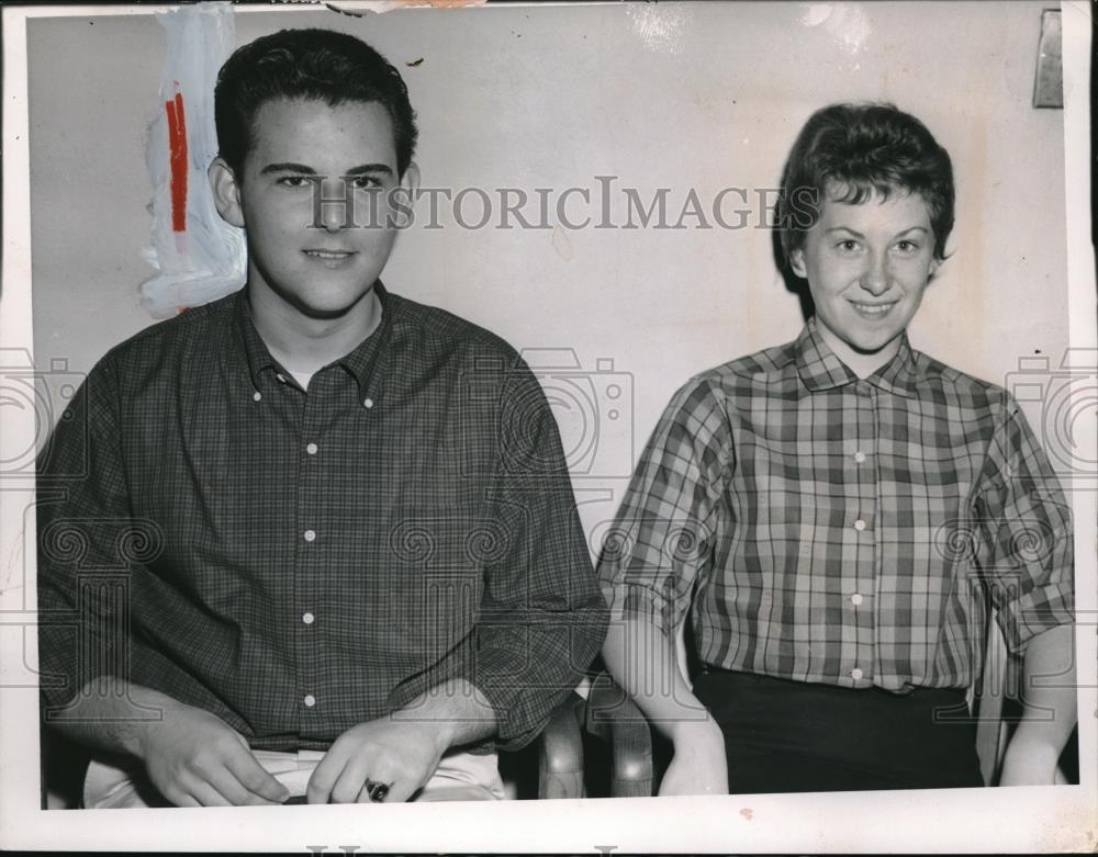 1958 Press Photo Nick Velloney and Gloria Renick at West High - nec96186 - Historic Images