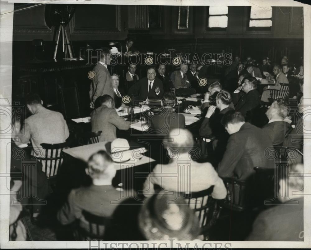 1933 Press Photo Senate Rackets Committee, J Bolan, Sen R Copekand, J Keenan - Historic Images