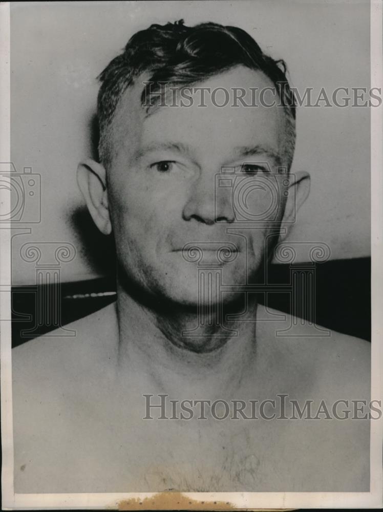 1938 Press Photo Woody Heckaday of Wichitah Kansas in police custody - Historic Images