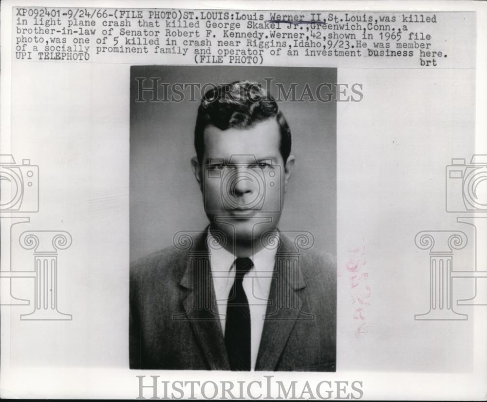 1966 Press Photo Louis Werner II killed in light plane crash near Riggins Idaho - Historic Images
