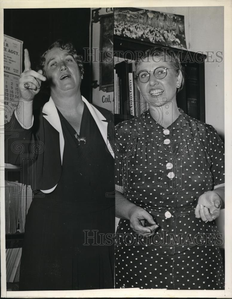 1936 Press Photo El Monte Calif Mayor Nellie Lefeler &amp; Mrs Elizabeth Gaertschige - Historic Images