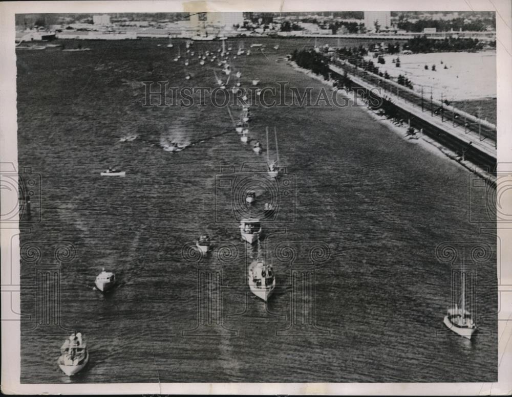 1937 Press Photo Miami Fla Sportsmen open $10,000 Fishing Tourney - Historic Images