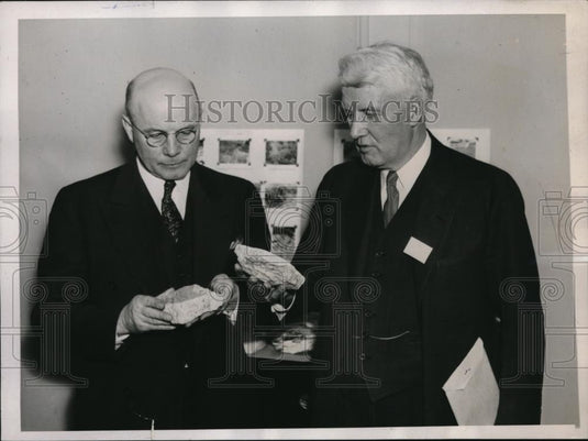 1937 Press Photo Dr MM Leighton Ill geologist & Prof Geo F Kay Dean of Lib Arts - Historic Images