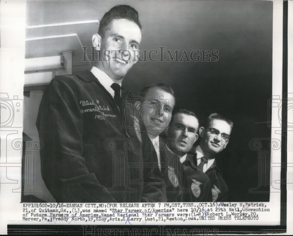 1956 Press Photo Kansas City Mo Fiuture Farmers of America, Wes Patrick, - Historic Images