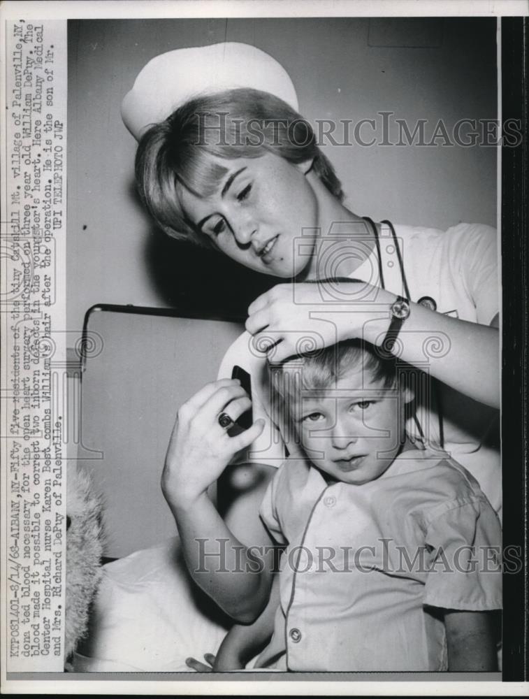 1968 Press Photo William DePuy, 3, recovers from heart surgery, Albany NY - Historic Images