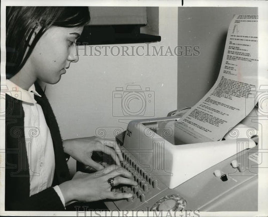 1967 Press Photo New computer program Tutor of General Electric Co - Historic Images