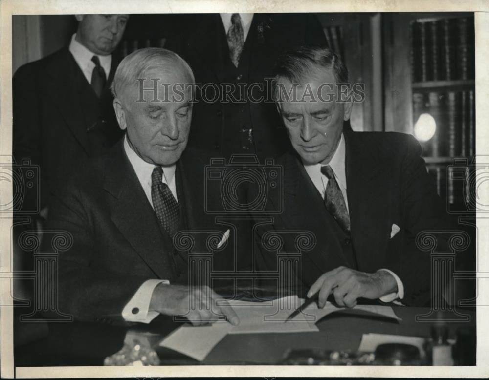 1936 Press Photo Secretary of State Cordell Hull and Senator Key Pittman - Historic Images